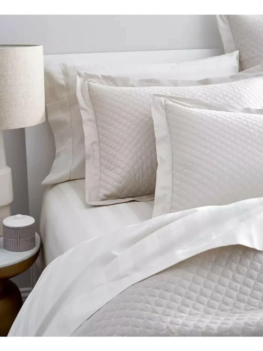 Charter Club Quilted Cotton 3-Pc King Coverlet Set Beige Diamond MSRP $185